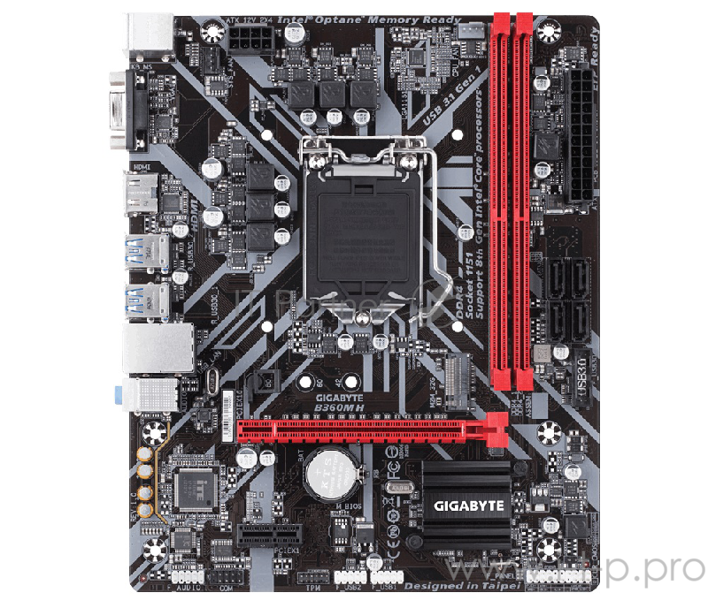 Мат. плата Socket1151 GIGABYTE B360M H (iB360, 2xDDR4, M.2, SATA III, PCI-E, D-Sub, HDMI, 1Гбит LAN, USB3.1, mATX)