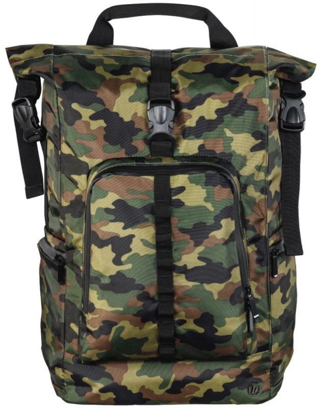 Рюкзак для ноутбука 15.6 Hama Roll-Top зеленый/камуфляж полиуретан (00101820)