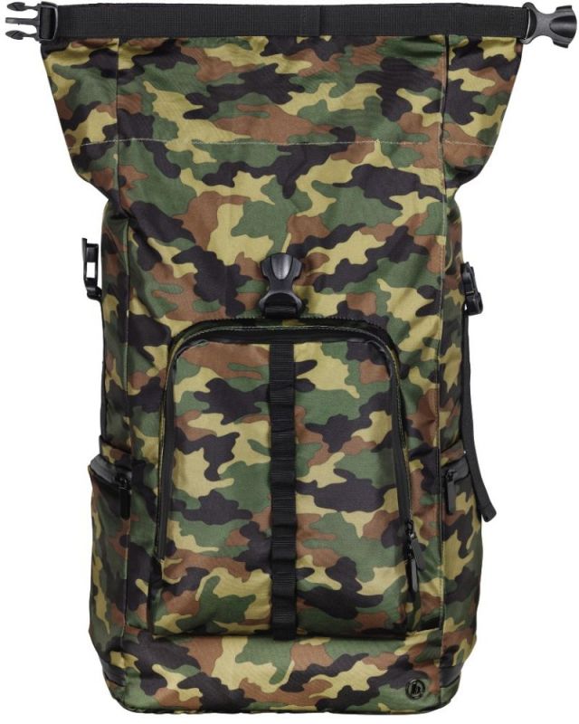 Рюкзак для ноутбука 15.6 Hama Roll-Top зеленый/камуфляж полиуретан (00101820)