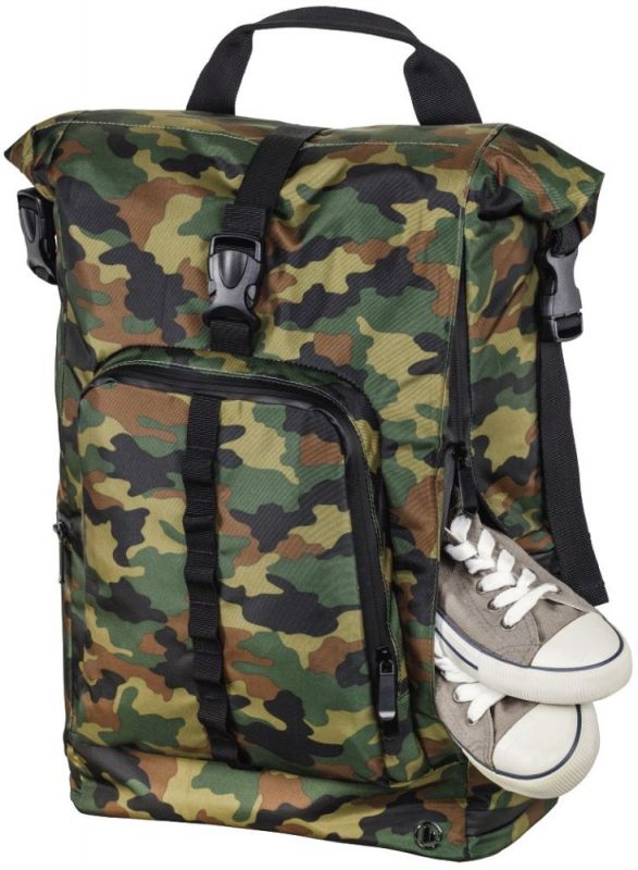 Рюкзак для ноутбука 15.6 Hama Roll-Top зеленый/камуфляж полиуретан (00101820)