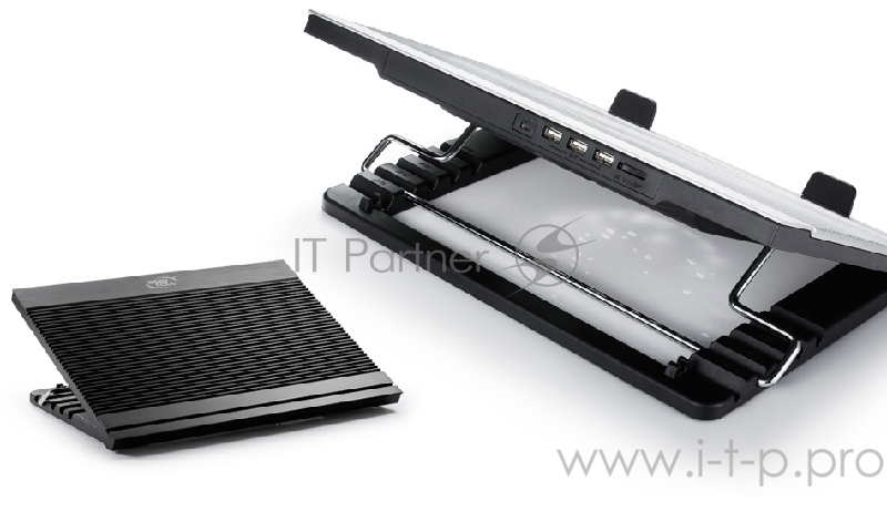 Теплоотводящая подставка под ноутбук DeepCool N9 BLACK (до 17, 180мм вентилятор, Aluminum Panel+Pla
