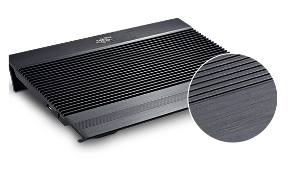 Теплоотводящая подставка под ноутбук DeepCool N8 BLACK (до 17, вентилятор 2x140мм, алюминий, черны