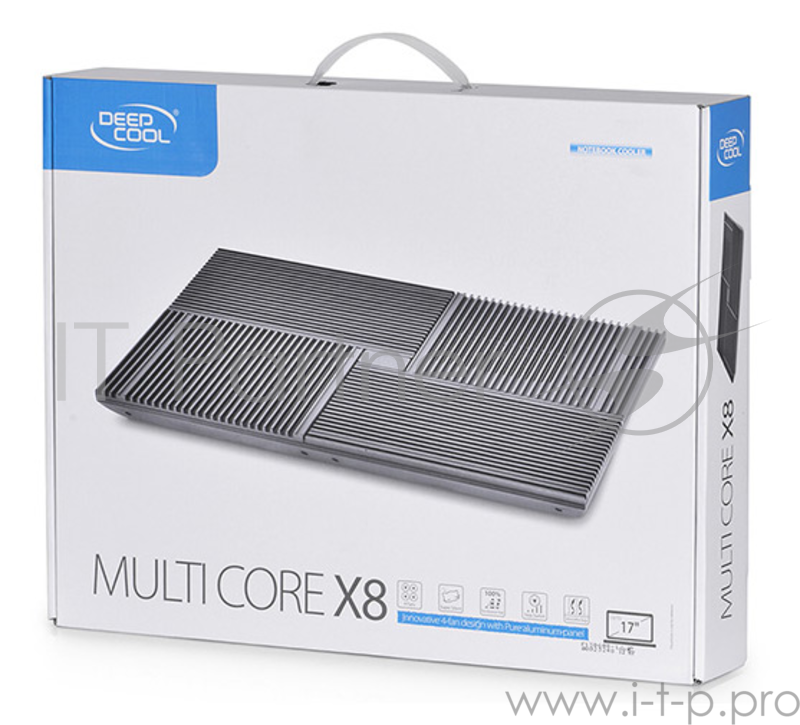 Подставка для ноутбука Deepcool MULTI CORE X8 17 381x268x29mm 23dB 2xUSB 1290g Fan-control Black