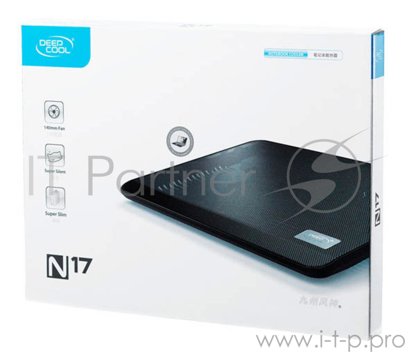 Подставка для ноутбука Deepcool N17 BLACK 14 330x250x25mm 21dB 1xUSB 465g Black