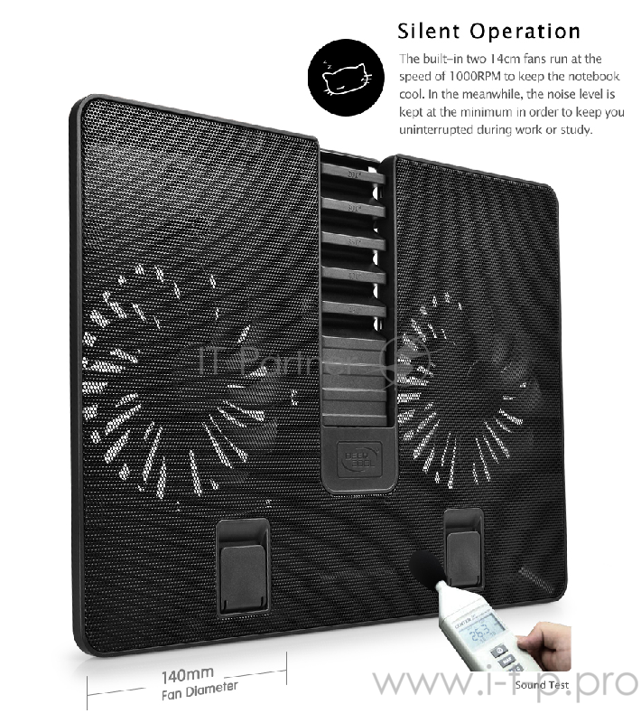 Подставка для ноутбука Deepcool U PAL 15.6 390x280x28mm 26dB 1xUSB3.0 765g Black