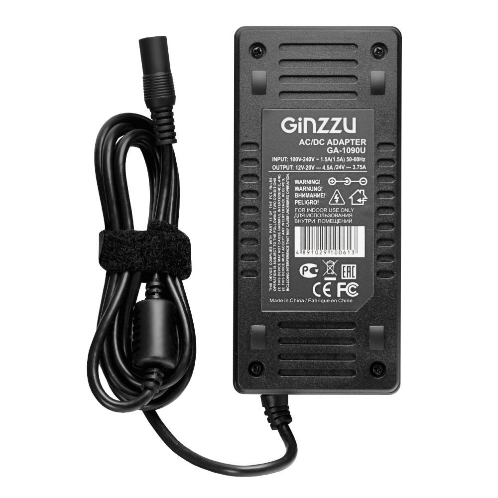 Универсальный адаптер питания для ноутбуков GiNZZU® GA-1090U (90W, 2xUSB, 12V-24V, 8 DC-IN)
