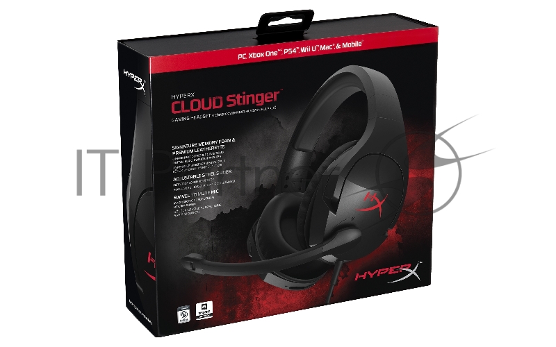 Гарнитура Kingston HyperX Cloud Stinger HX-HSCS-BK/EE, с регулятором громкости, черный