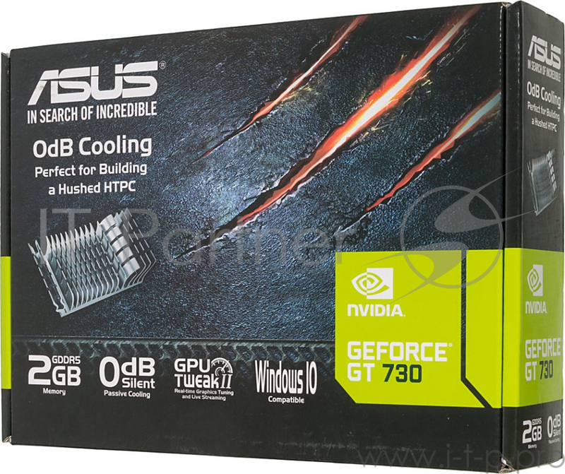 Видеокарта ASUS GeForce GT 730 2ГБ GT730-SL-2GD5-BRK (GeForce GT 730, DDR5, D-Sub, DVI, HDMI) (PCI-E)