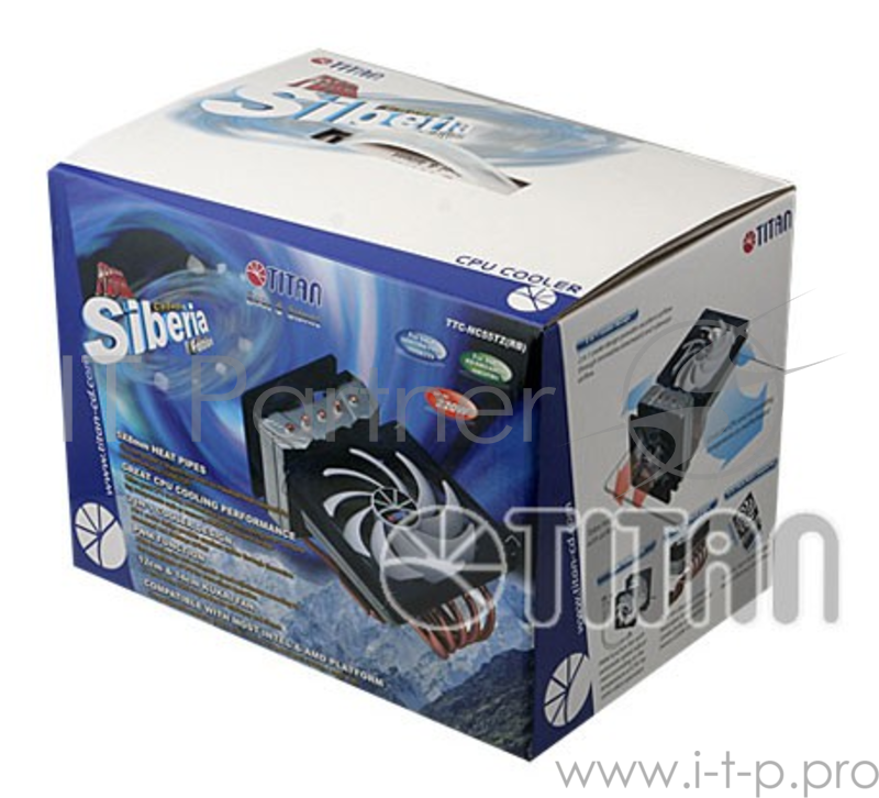 Устройство охлаждения(кулер) Titan FENRIR SIBERIA Soc-FM1/FM2/FM2+/AM2/AM2+/AM3/ 4-pin 8.3-28.8dB Al Ret