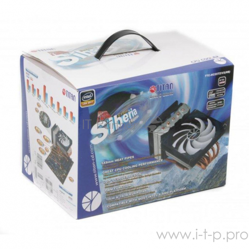 Устройство охлаждения(кулер) Titan FENRIR SIBERIA Soc-FM1/FM2/FM2+/AM2/AM2+/AM3/ 4-pin 8.3-28.8dB Al Ret