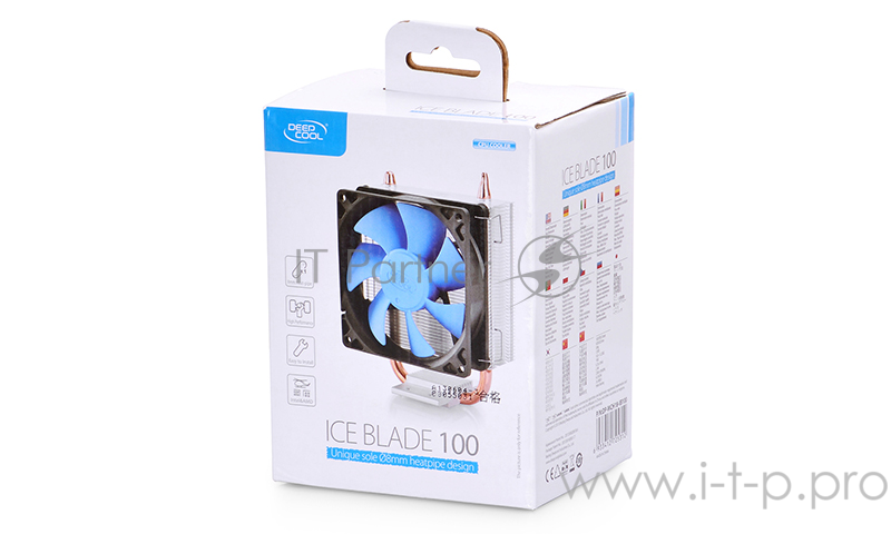 Устройство охлаждения(кулер) Deepcool ICE BLADE 100 Soc-FM1/FM2/AM2/AM2+/AM3/AM3+/ 3-pin 31.6-31.6dB Al 309gr Ret