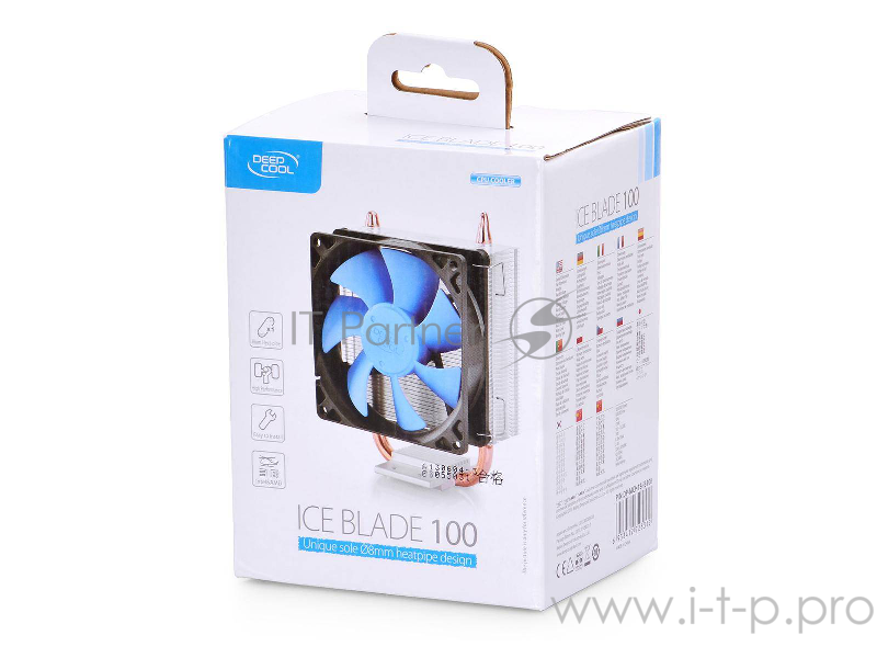 Устройство охлаждения(кулер) Deepcool ICE BLADE 100 Soc-FM1/FM2/AM2/AM2+/AM3/AM3+/ 3-pin 31.6-31.6dB Al 309gr Ret