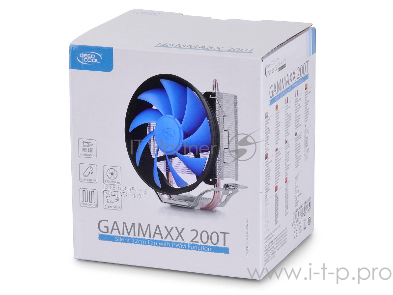 Вентилятор Cooler Deepcool GAMMAXX 200T RET {Soc-775/115, AM2/АМ3/FM1/K8}