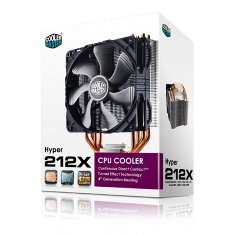 Устройство охлаждения(кулер) Cooler Master CPU Cooler Hyper 212X, 600 - 1700 RPM, 150W, Full Socket Support
