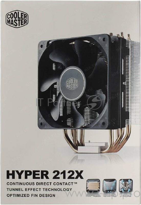 Устройство охлаждения(кулер) Cooler Master CPU Cooler Hyper 212X, 600 - 1700 RPM, 150W, Full Socket Support