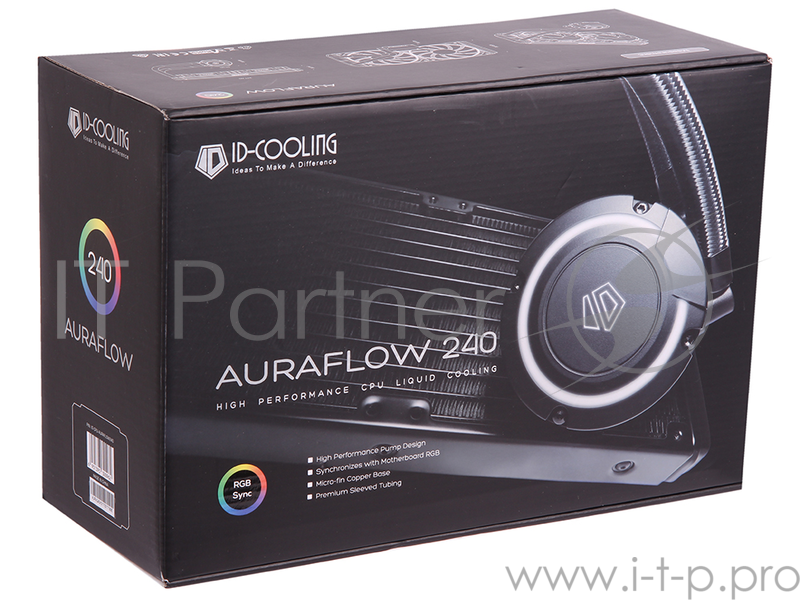 Система водяного охлаждения ID-Cooling AURAFLOW 240 (Black/RGB) 200W AURA Sync all Intel/AMD