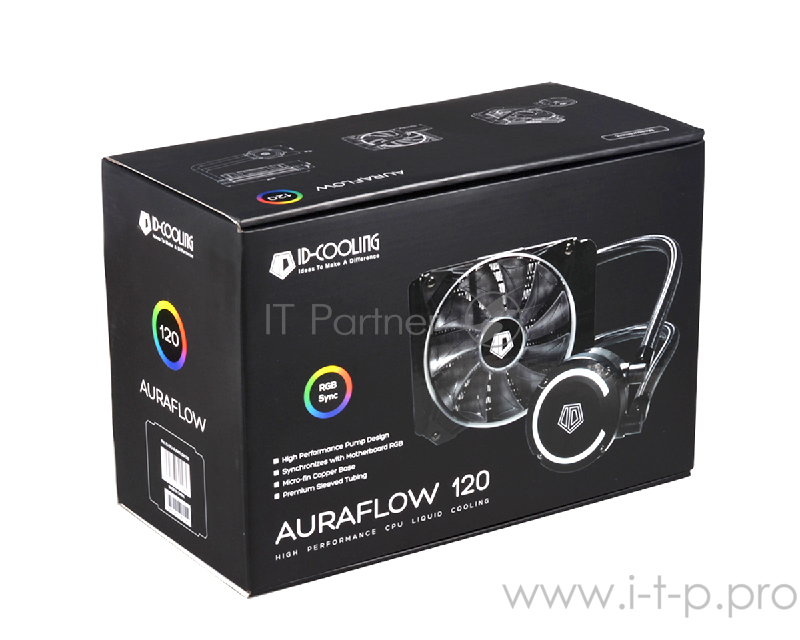 Система водяного охлаждения ID-Cooling AURAFLOW 120 (Black/RGB) 150W AURA Sync all Intel/AMD
