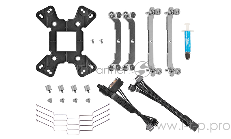 Кулер DEEPCOOL GAMMAXX GT TGA (TUF GAMING ALLIANCE) LGA2011-V3/2011/1366/1156/55/5 (12шт/кор, TDP 150Вт, PWM, RGB Lighting, 4 тепл. трубки прямого контакта ) RET