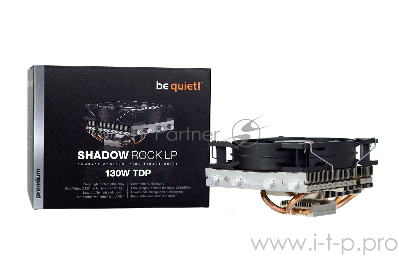 Кулер BE QUIET! SHADOW ROCK LP / LGA 775,115x,1366,2011, AM2+,AM3+,AM4,FM1,FM2+ / 130W TDP / PWM / B