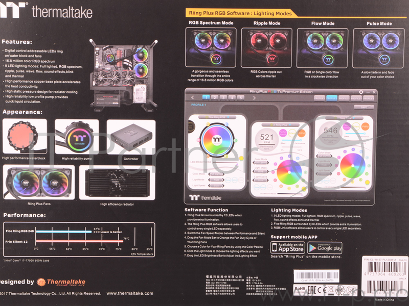 Вентилятор Thermaltake Premium Floe Riing RGB 240 (CL-W157-PL12SW-A)