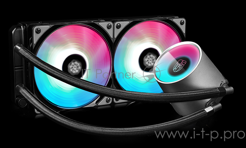 Комплект водяного охлаждения DEEPCOOL CASTLE 280 RGB LGA20XX/LGA1366/LGA115X/TR4/AM (8шт/кор,TDP Intel 150W, RGB Lighting, PWM, DUAL FAN) RET