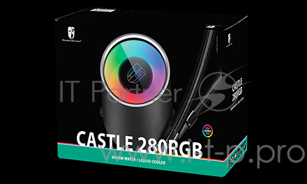 Комплект водяного охлаждения DEEPCOOL CASTLE 280 RGB LGA20XX/LGA1366/LGA115X/TR4/AM (8шт/кор,TDP Intel 150W, RGB Lighting, PWM, DUAL FAN) RET
