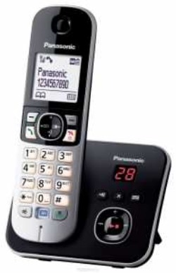 Радиотелефон Panasonic KX-TG6821RUB, DECT, с опред.номера, с автоотв., черный