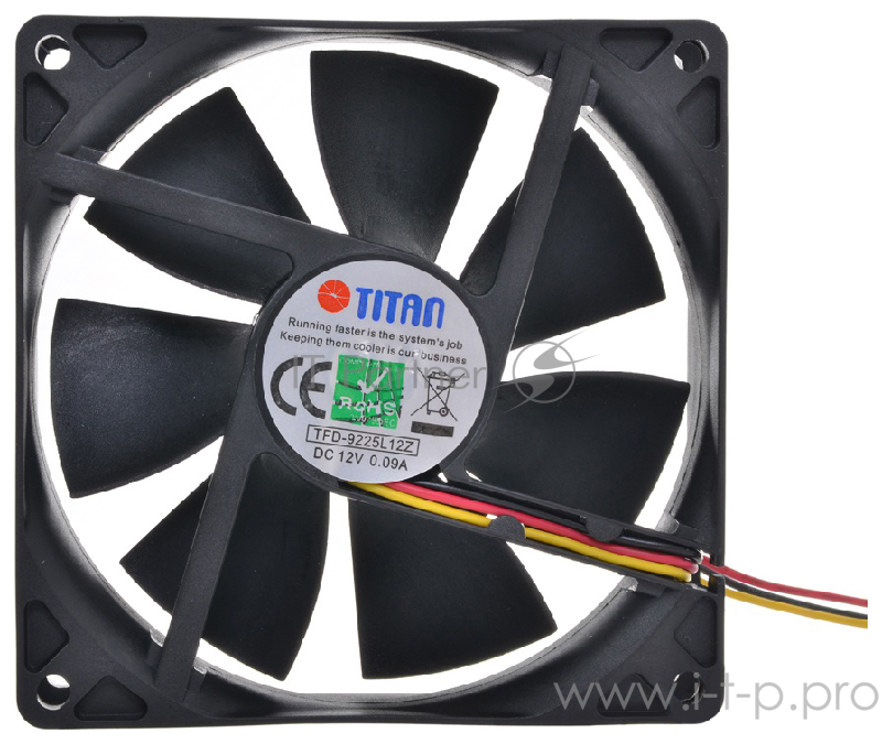 Вентилятор Titan TFD-9225L12Z 90x90 3-pin 22dB Ret
