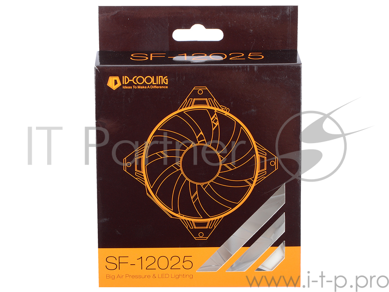 Вентилятор ID-Cooling SF-12025-W White LED / PWM / White frame (120x120x25 мм,800-2000 об/мин)