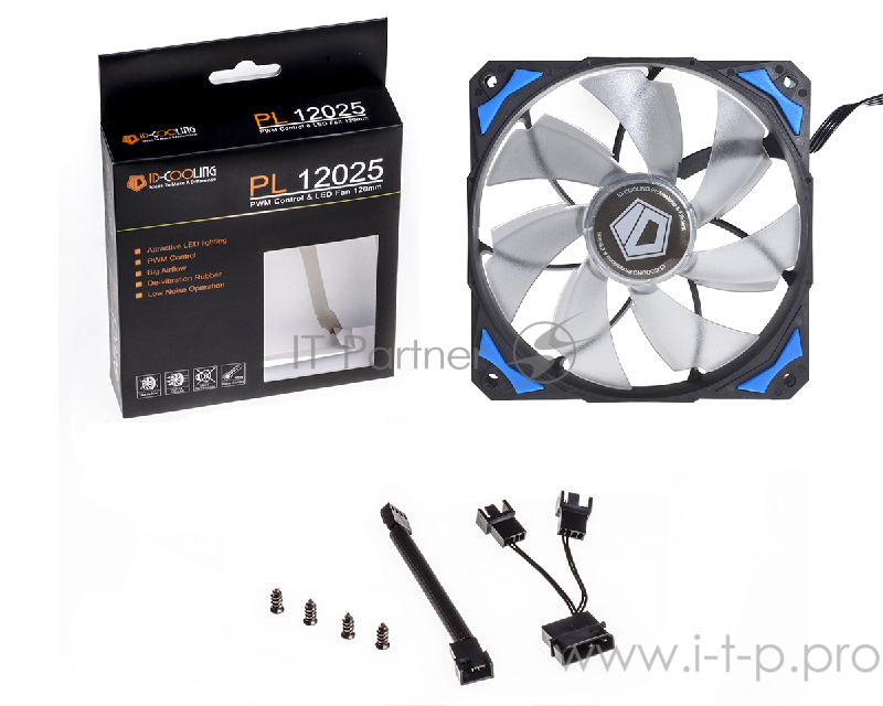 Вентилятор ID-Cooling PL-12025-B Blue LED/PWM