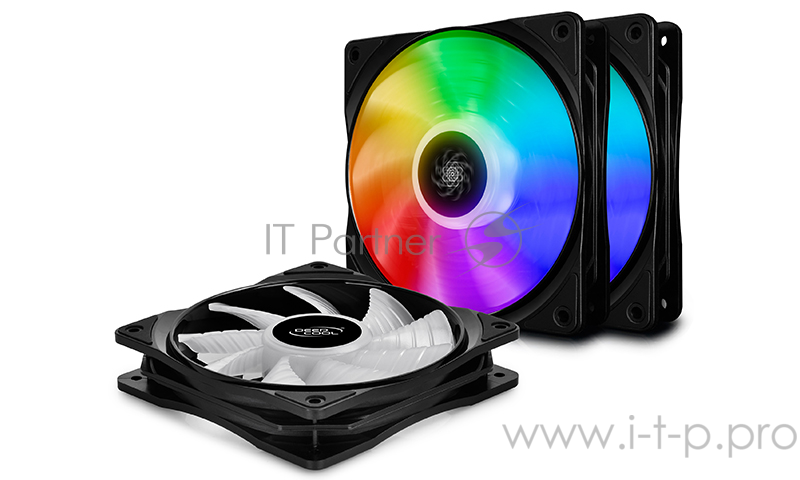 Вентилятор DEEPCOOL СF120 (3 IN 1) RGB 120x120x25мм (16шт./кор, 3xCF120, PWM, пит. от мат.платы и БП