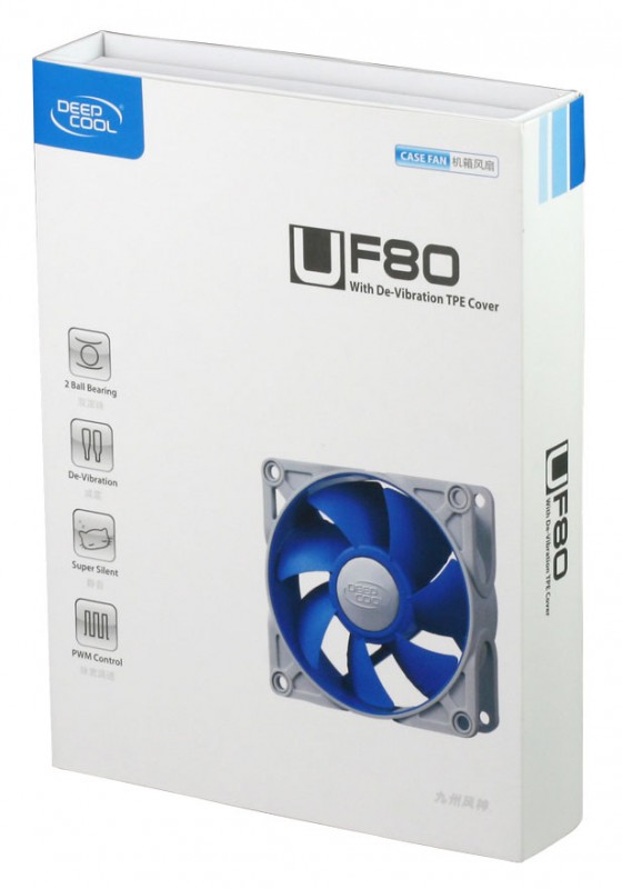 Вентилятор Deepcool UF80 80x80 4-pin 18-25dB 111gr Ret