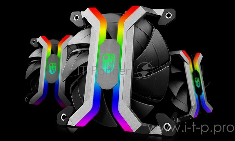 Вентилятор DEEPCOOL MF120S (3 IN 1) RGB 120x120x25мм (18шт./кор, PWM, RGB подсветка, безкаркасный ди