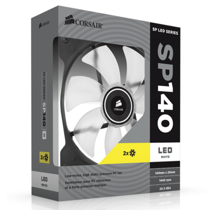 Вентилятор Corsair Air Series SP140 LED White High Static Pressure 140mm Fan Twin Pack CO-9050035-WW RTL