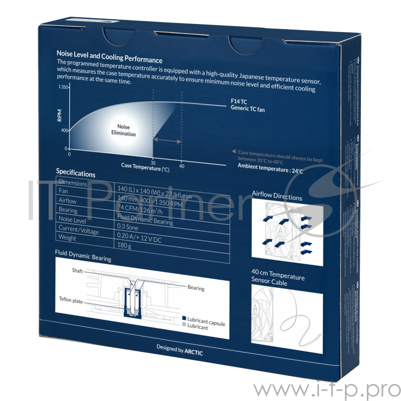 Вентилятор Arctic Cooling Arctic F14 TC ACFAN00081A (температурный контроль)