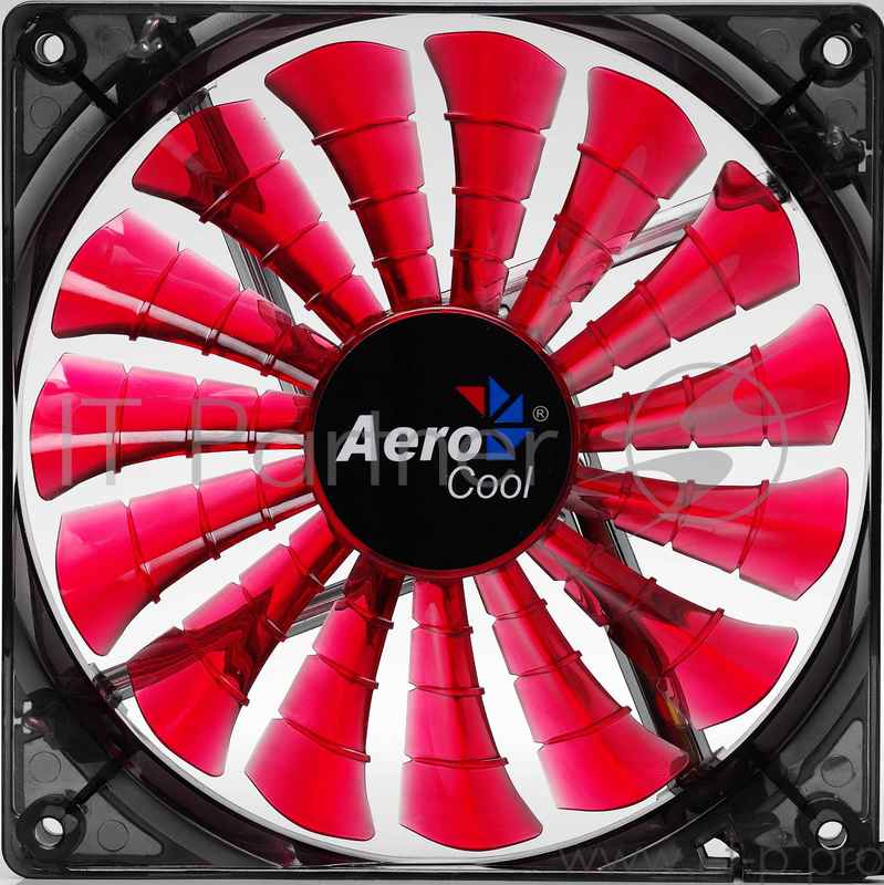Вентилятор Aerocool Shark 14см Devil Red Edition (красная подсветка), 3+4 pin, 50 CFM, 800 RPM, 14