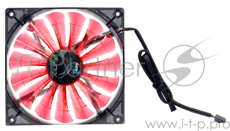 Вентилятор Aerocool Shark 14см Devil Red Edition (красная подсветка), 3+4 pin, 50 CFM, 800 RPM, 14