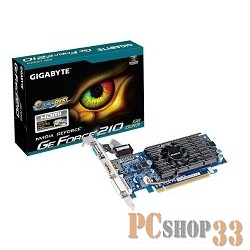 Видеокарта GIGABYTE GV-N210D3-1GI 1024МБ (GeForce 210, DDR3, D-Sub, DVI, HDMI) (PCI-E)