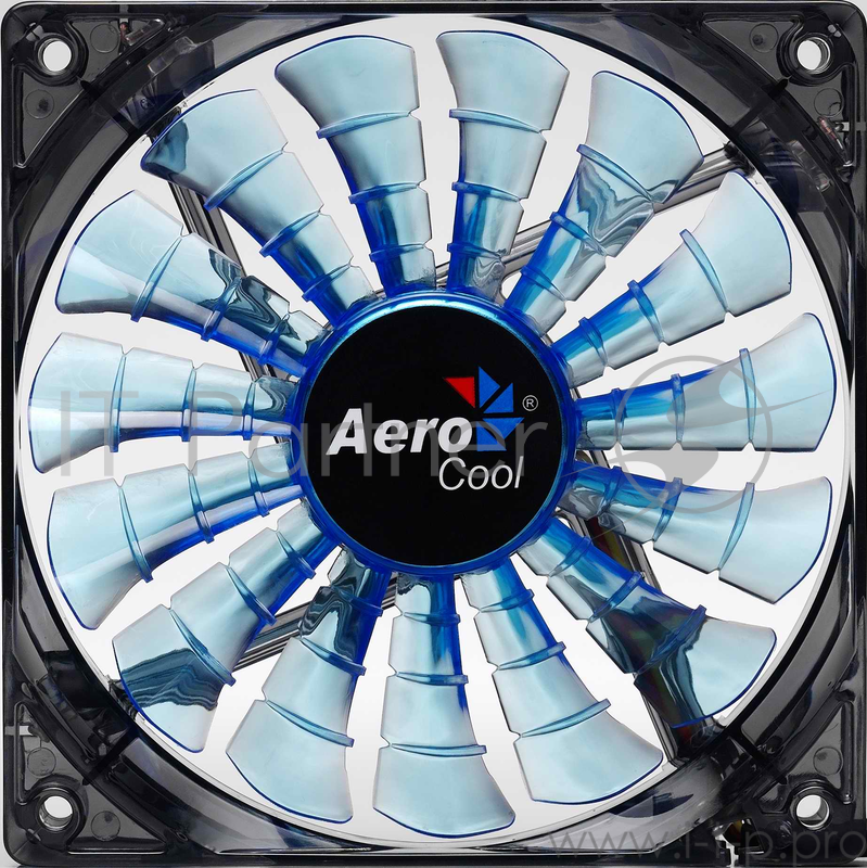 Вентилятор Aerocool Shark 14см Blue Edition (синяя подсветка), 3+4 pin, 50 CFM, 800 RPM, 14.5 dBA