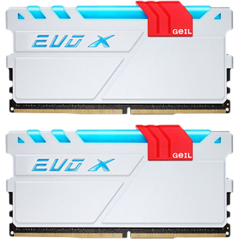 Память DDR4 Geil 32GB 2666 DIMM EVO X White Gaming Memory GEXG432GB2666C19DC Non-ECC, CL19, 1.2V, Hybrid-In