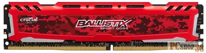 Память DDR4 Crucial 8GB 2666 DIMM Ballistix Sport LT Red Gaming Memory BLS8G4D26BFSEK Non-ECC, CL16, 1.2V,