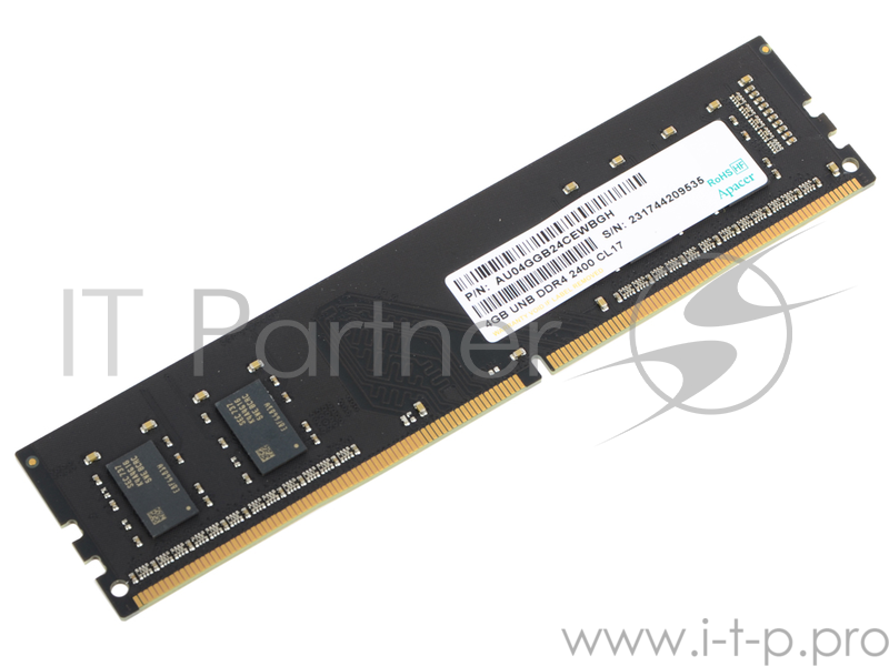 Память DDR4 Apacer 4Gb (pc-19200) 2400MHz Retail AU04GGB24CEWBGH/EL.04G2T.LFH
