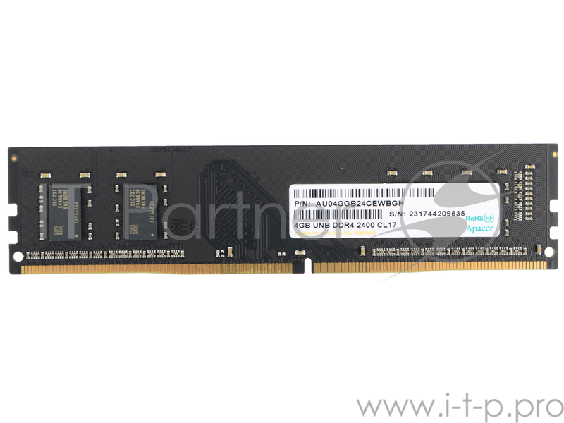 Память DDR4 Apacer 4Gb (pc-19200) 2400MHz Retail AU04GGB24CEWBGH/EL.04G2T.LFH