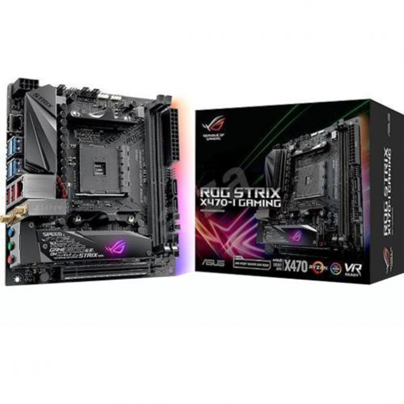 Мат. плата ASUS ROG STRIX X470-I GAMING AM4, AMD X470, 2xDDR4, PCI-Ex16, SATA III+RAID, M.2, GB Lan