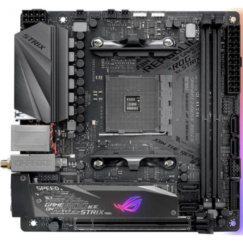 Мат. плата ASUS ROG STRIX X470-I GAMING AM4, AMD X470, 2xDDR4, PCI-Ex16, SATA III+RAID, M.2, GB Lan