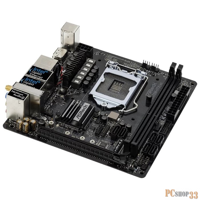 Материнская плата ASROCK Z370M-ITX/AC, Socket 1151v2 , PCI-E HDMI+DP GbLAN SATA RAID MicroATX 2DDR4 (RTL)