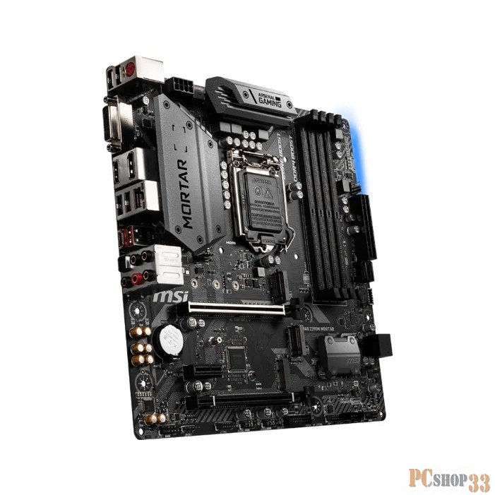 Мат. плата MSI MAG Z390M MORTAR S1151v2, Z390, 4xDDR4, 2xPCI-Ex16, PCI-Ex1, DVI, DP, HDMI, SATA III