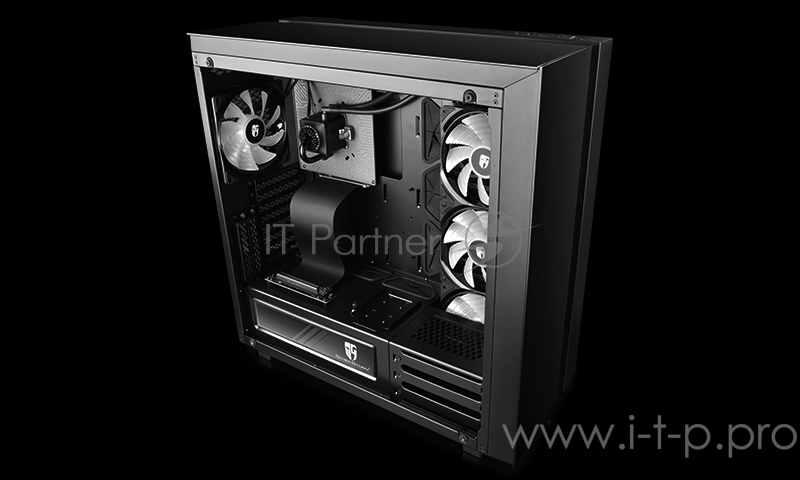 Корпус Deepcool ARK 90MC без БП, большое боковое окно, черный, установлена 280 система водяного