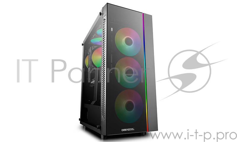 Корпус Deepcool MATREXX 55 без БП, большое боковое окно, RGB LED спереди, черный, ATX