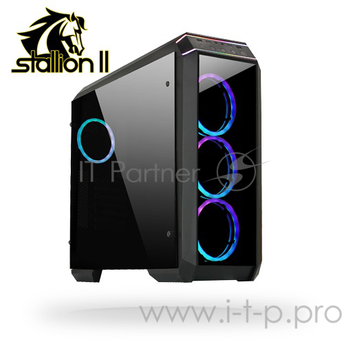 Корпус CHIEFTEC STALLION II GP-02B-OP без БП, боковое окно и передняя панель из закаленного стекла,